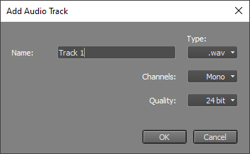 Add Audio Track window (Pro edition)