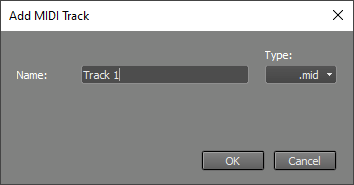 Add MIDI Track window