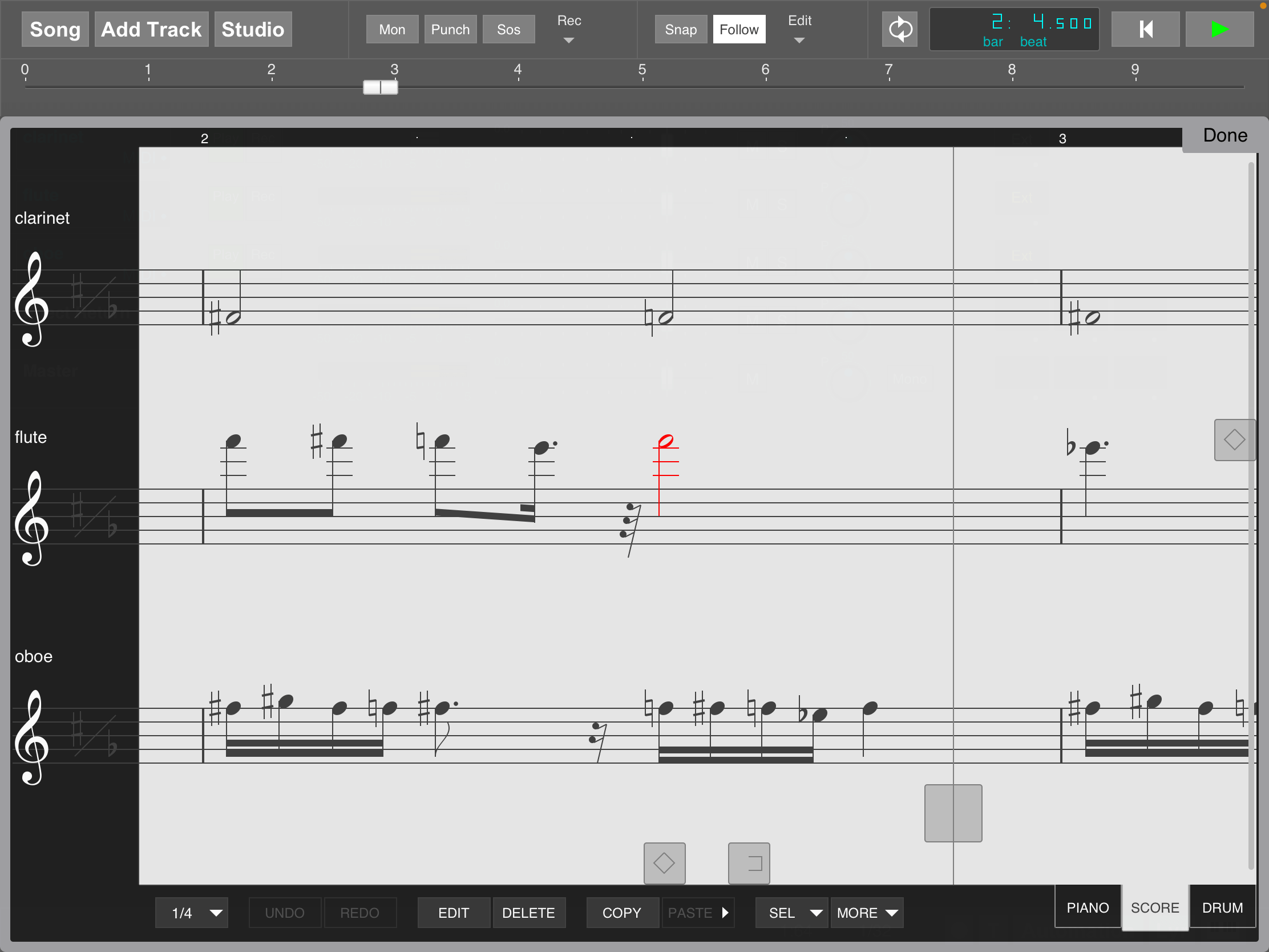 Multi MIDI Editor (score)