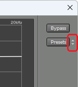 Presets button with up/down arrows